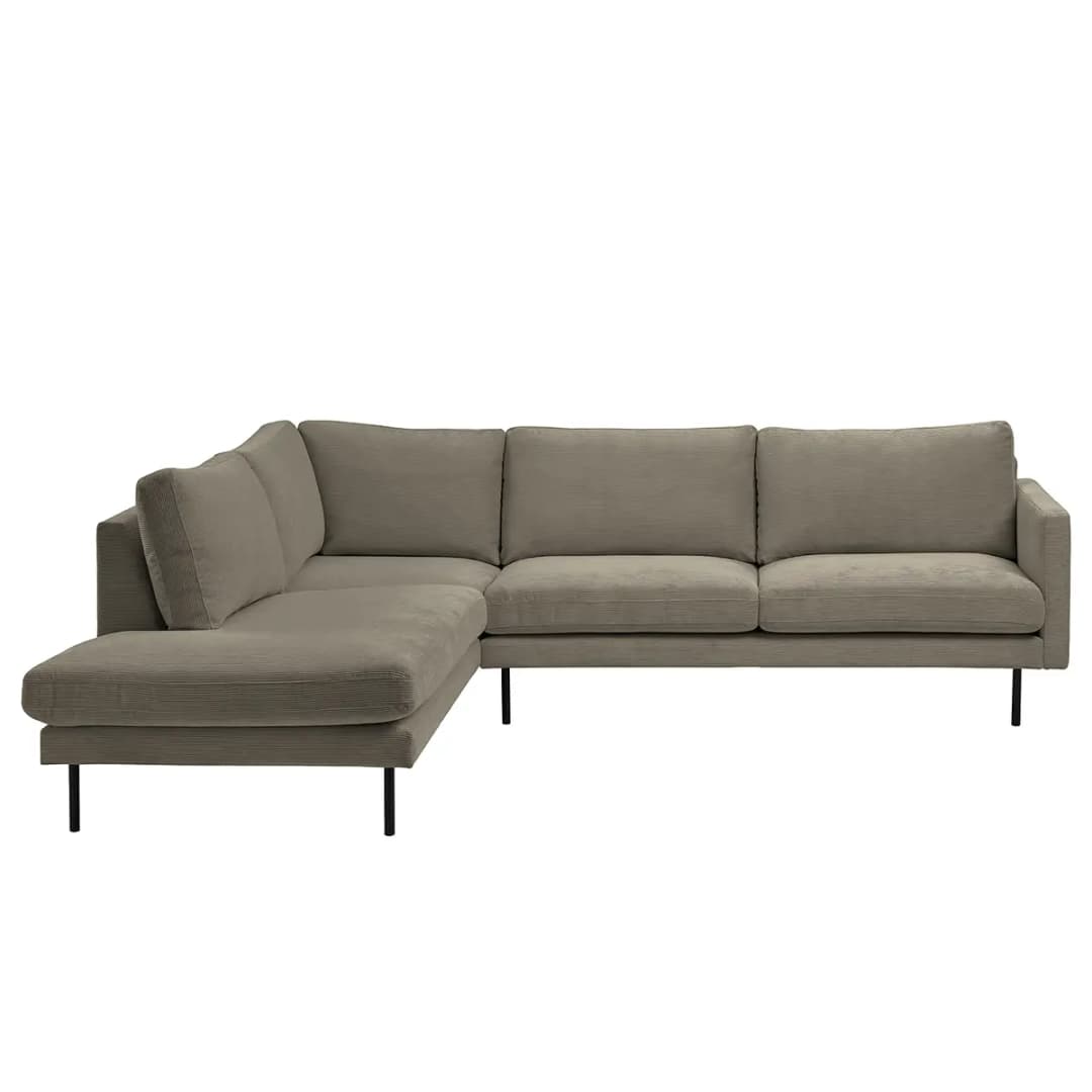Ecksofa mit Ottomane Grau Cordstoff Licia | Grau