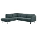 Ecksofa mit Ottomane Blau Cordstoff Licia | Blau