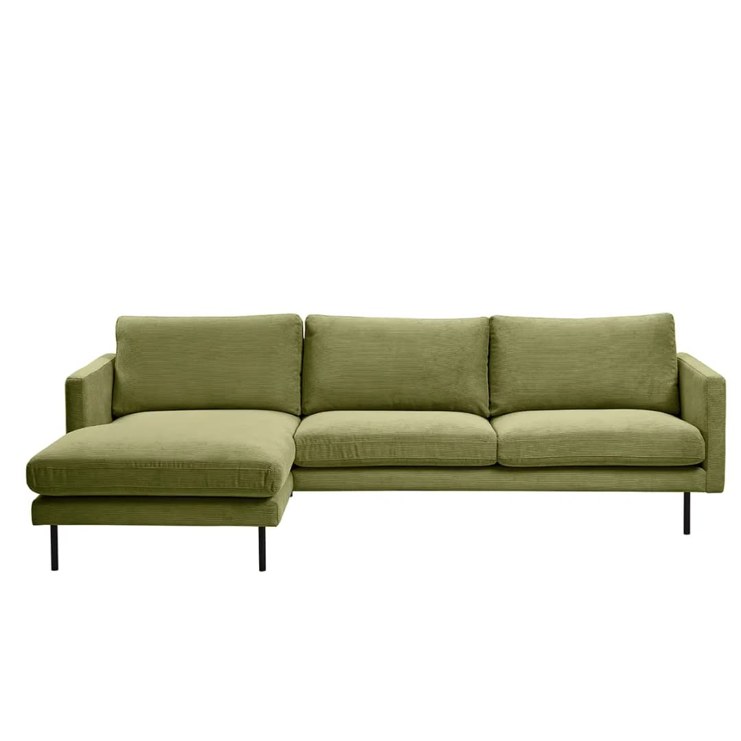 Ecksofa mit Longchair Licia | Grün