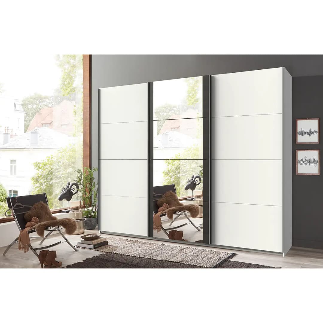 Schwebetürenschrank | Grau