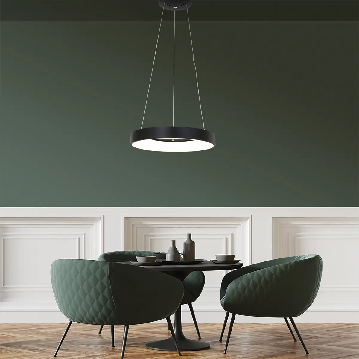 LED-Pendelleuchte Ringlede | Schwarz