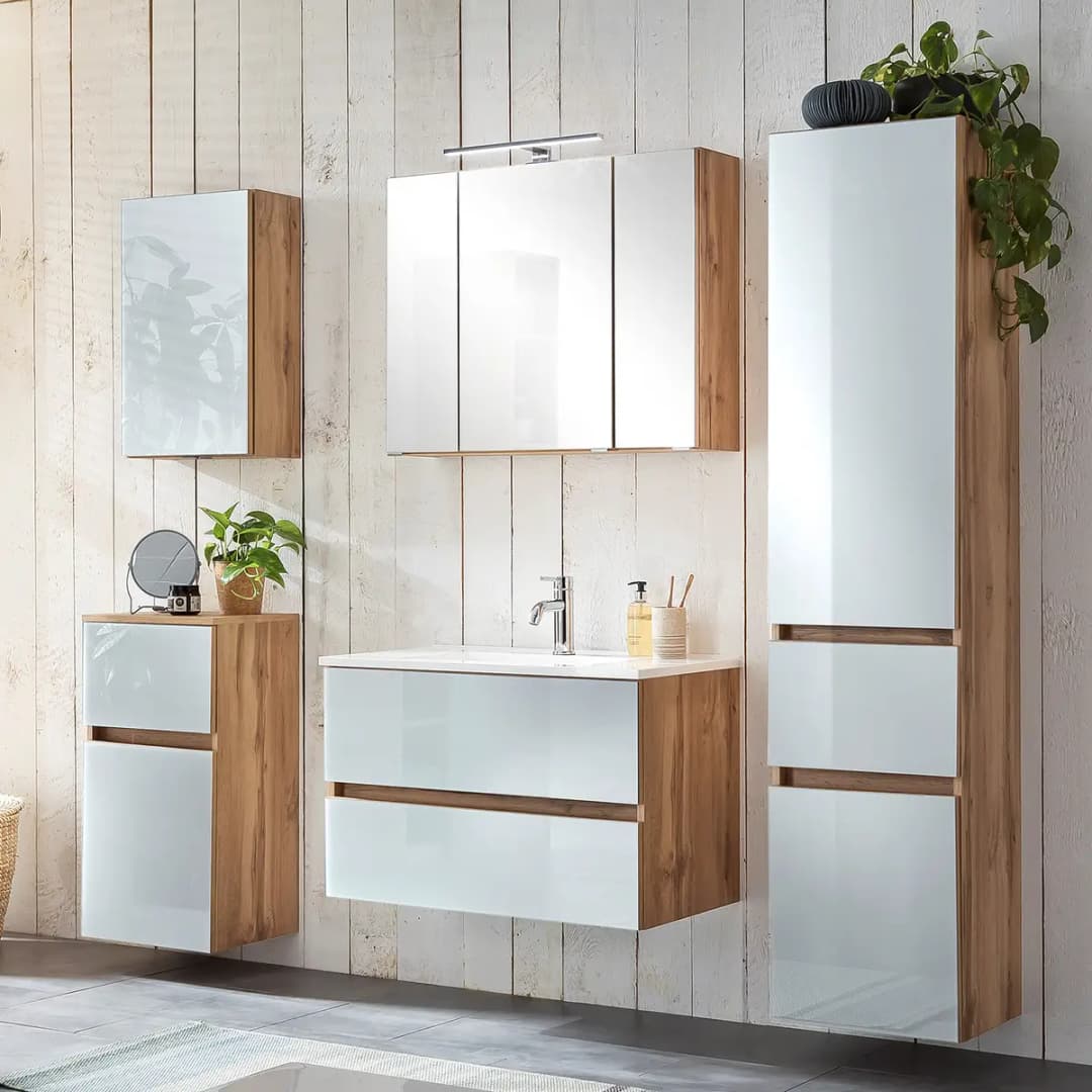 Badezimmerset Tira V 5-teilig | Weiß