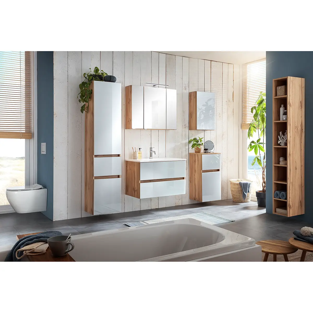 Badezimmerset Tira V 5-teilig | Weiß