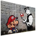Wandbild Super Mario Mushroom Cop | Grau