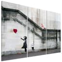 Wandbild Girl With a Balloon | Grau