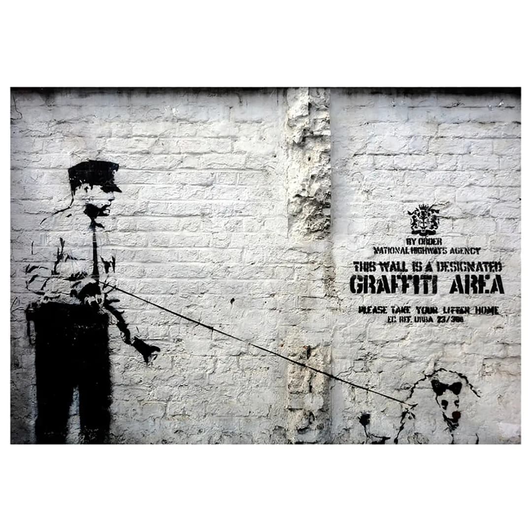 Vlies Fototapete Graffiti Area (Bansky) | Mehrfarbig
