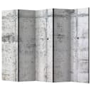Paravent Concrete Wall Fleece Grau 225 x 172cm 5-teilig | Grau