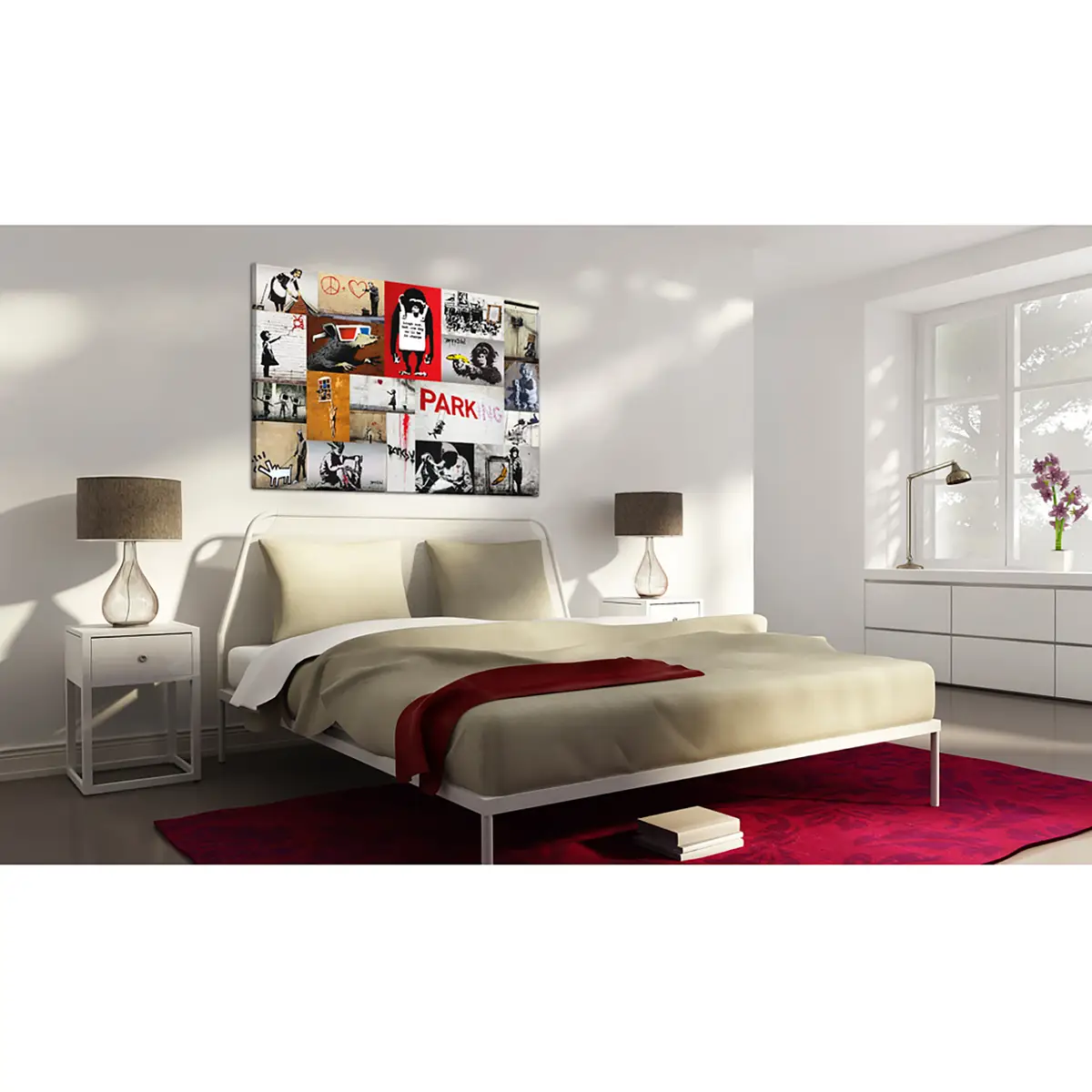 Wandbild Collage Banksy | Mehrfarbig
