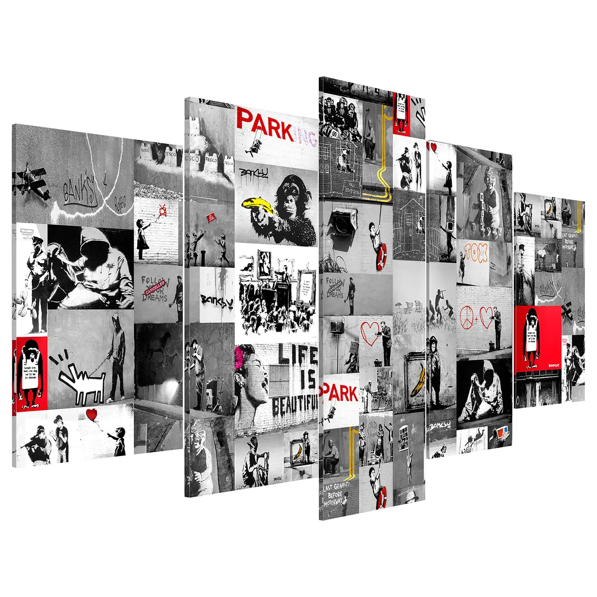 Wandbild Street Art Banksy | Schwarz