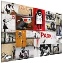 Wandbild Collage Banksy | Mehrfarbig
