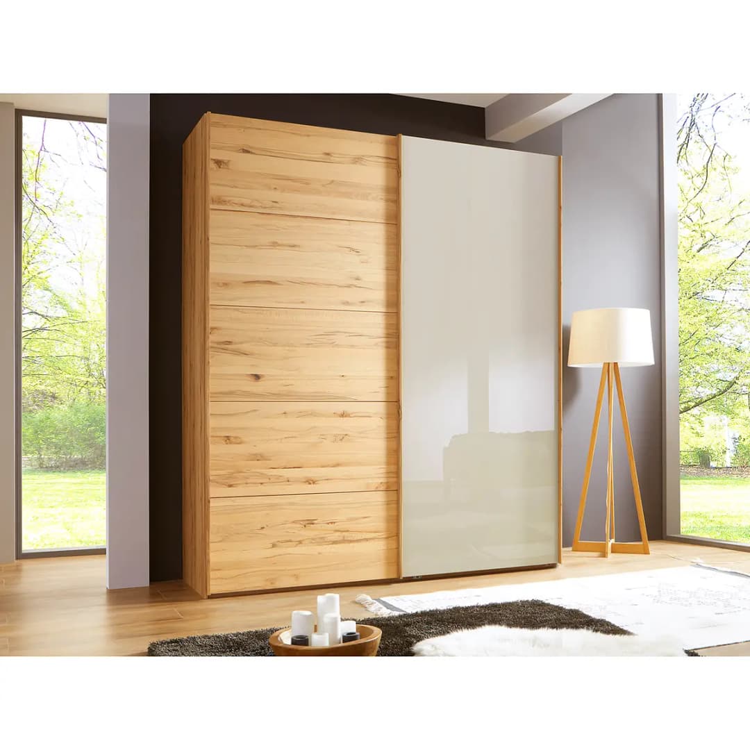 Schwebetürenschrank II 217cm Braun/Beige | Braun