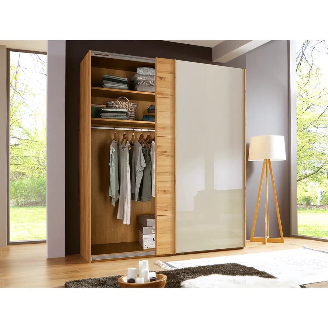 Schwebetürenschrank II 217cm Braun/Beige | Braun