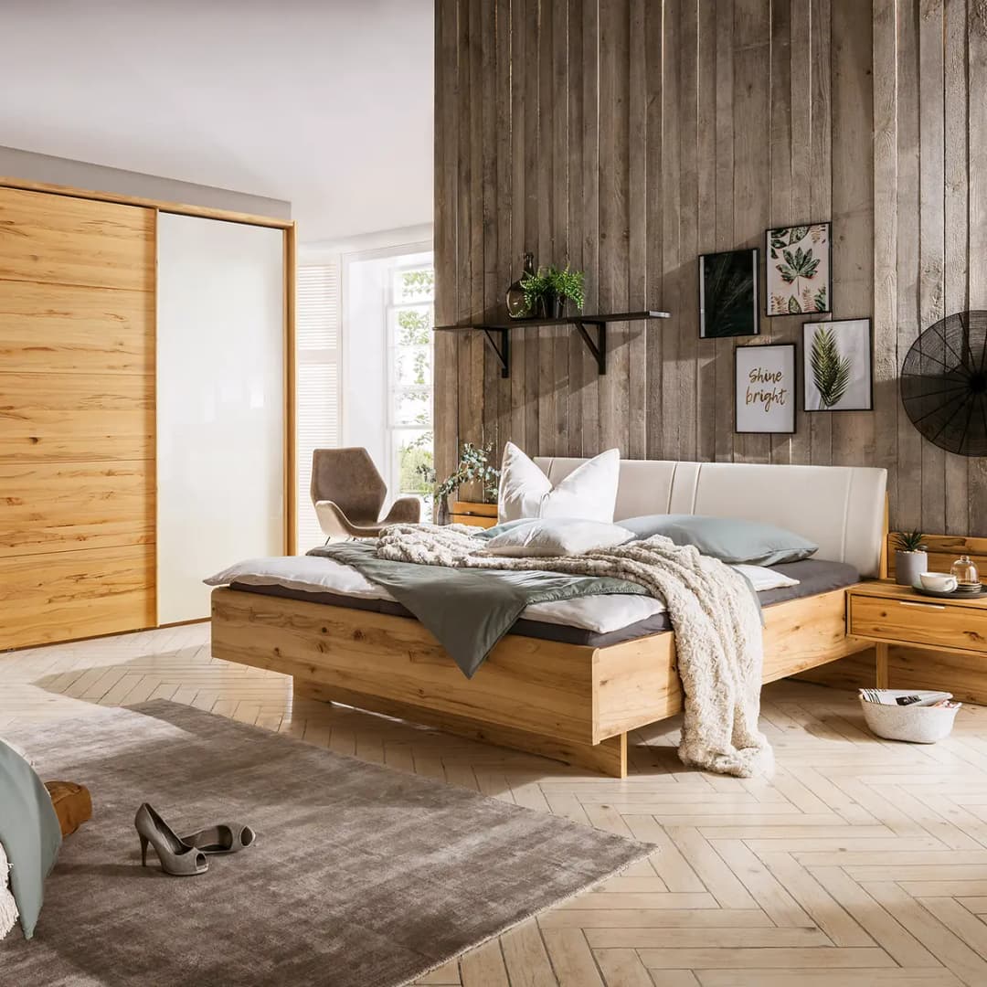 Massivholzbett I 200 x 220cm | Braun