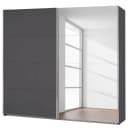 Schwebetürenschrank I 181cm Grau/Graumetallic Premium 1 Spiegeltür