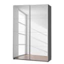 Schwebetürenschrank I 136cm Grau/Graumetallic Basic 2 Spiegeltüren
