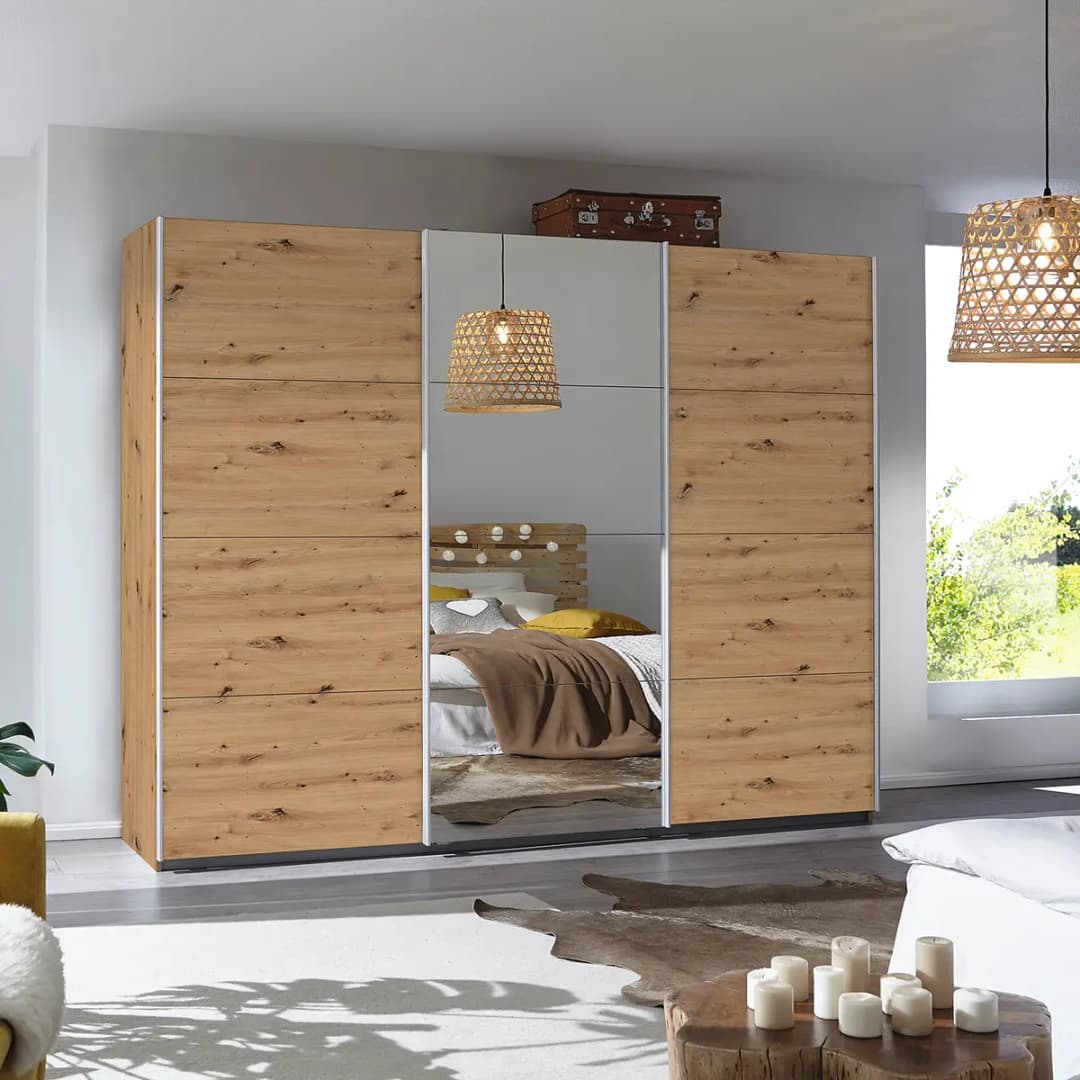 Schwebetürenschrank I 271cm Braun/Eiche Artisan Dekor Classic