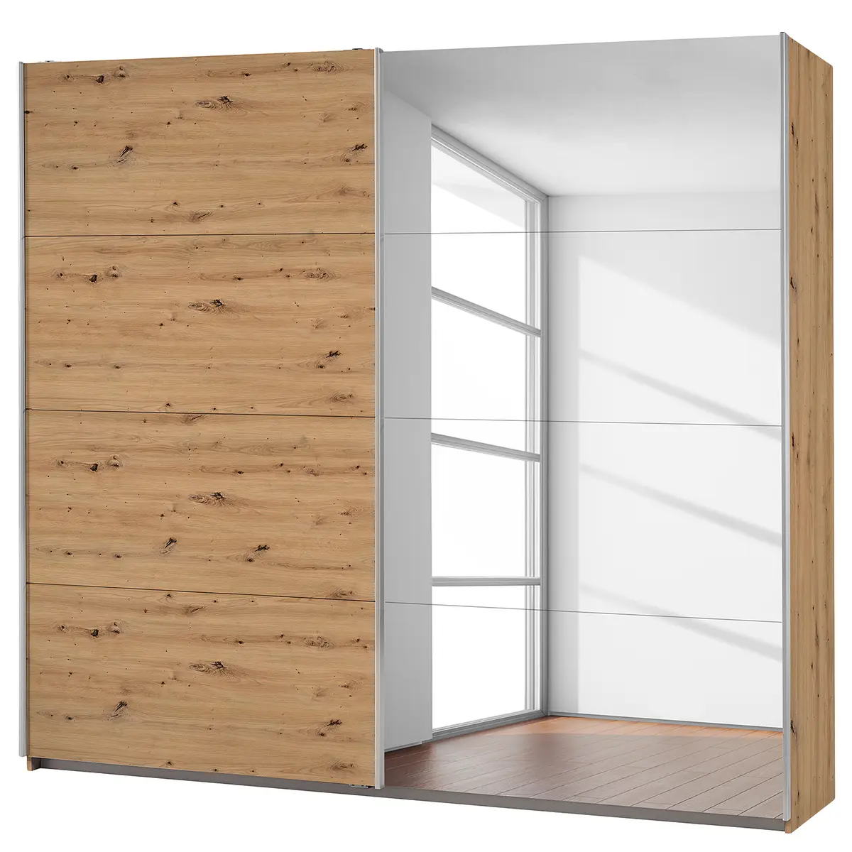 Schwebetürenschrank I 226cm Braun/Eiche Artisan Dekor Premium