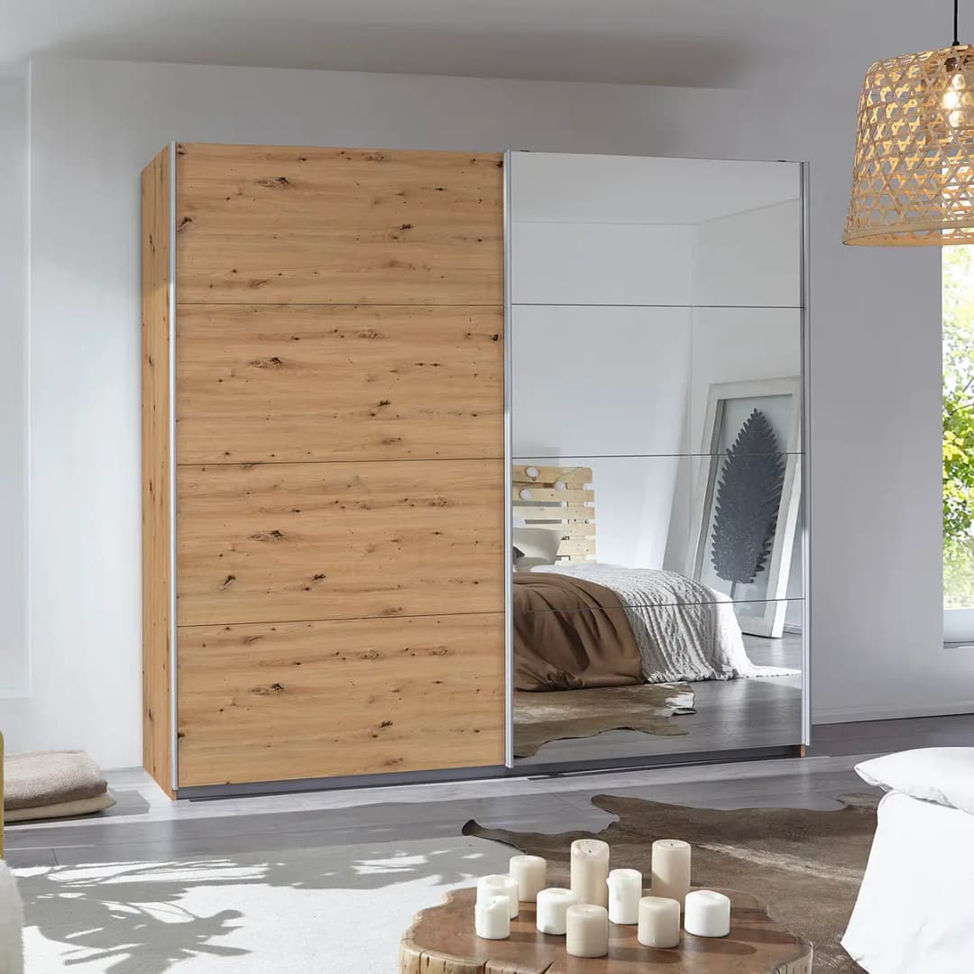 Schwebetürenschrank I 226cm Braun/Eiche Artisan Dekor Premium