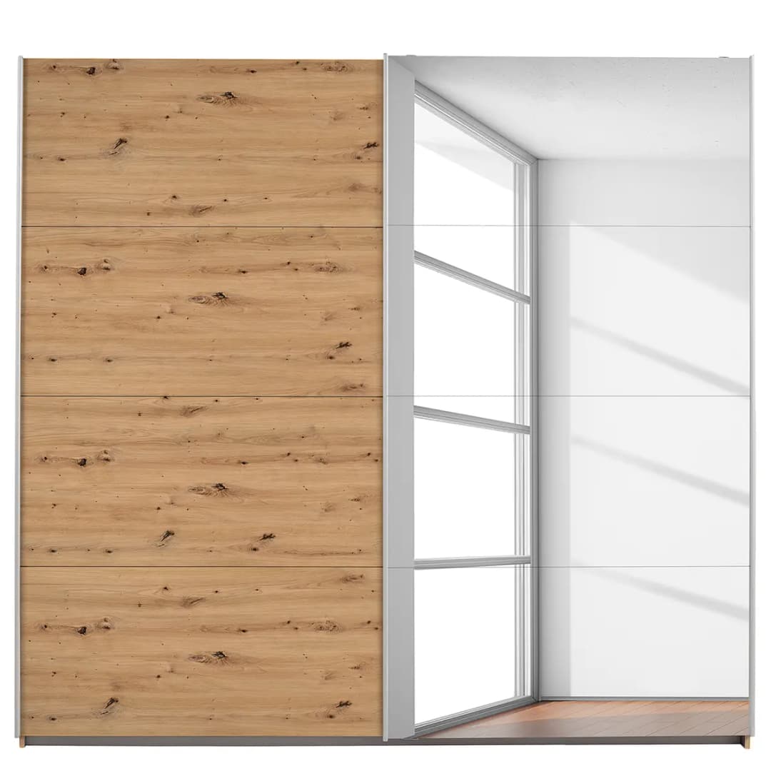 Schwebetürenschrank I 226cm Braun/Eiche Artisan Dekor Premium