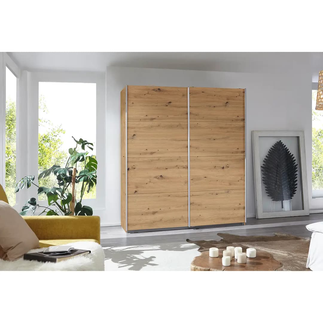 Schwebetürenschrank I 226cm Braun/Eiche Artisan Dekor Basic