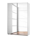 Schwebetürenschrank I 136cm Weiß/Alpinweiß Basic 2 Spiegeltüren