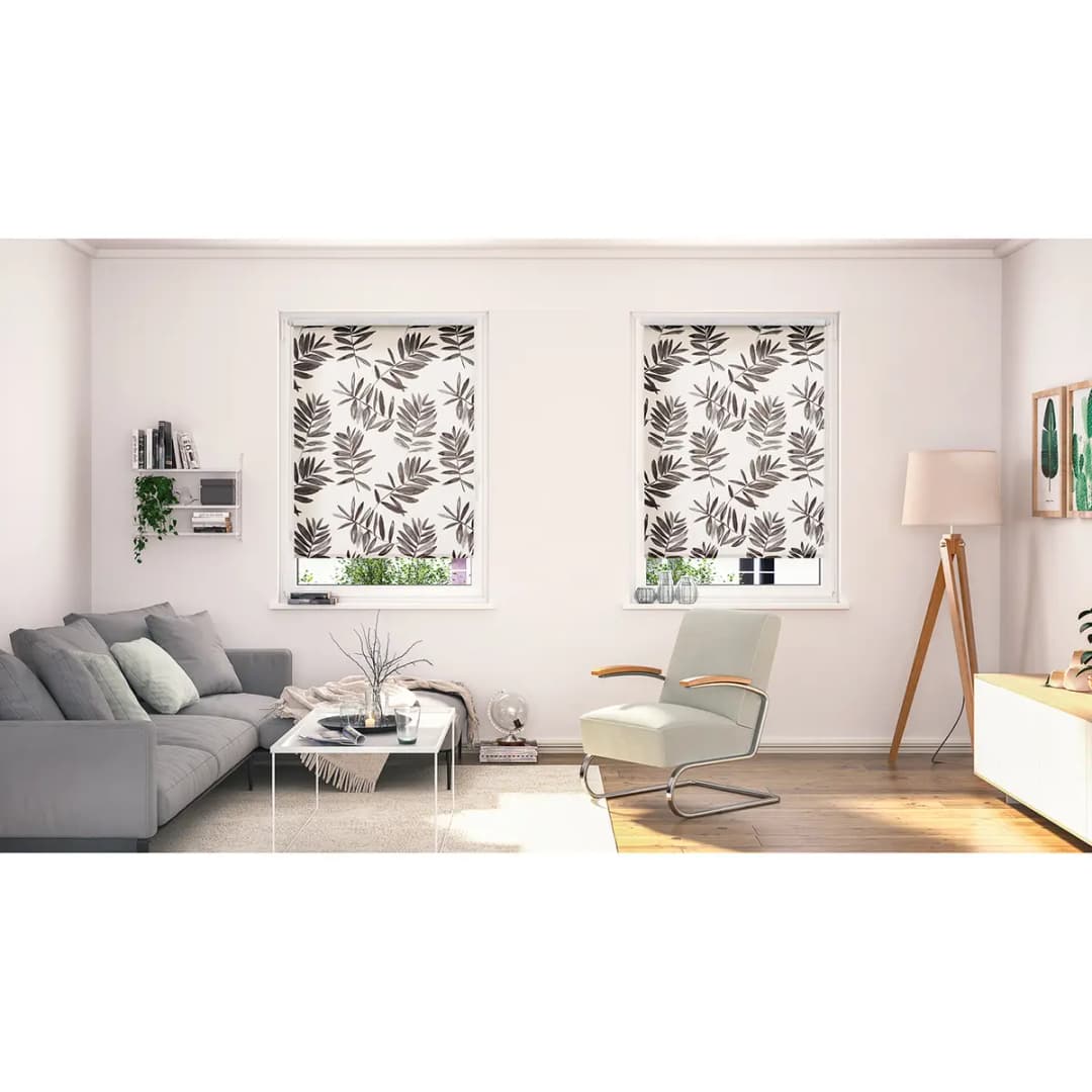 Klemmfix Rollo Black Watercolor Branches | Schwarz