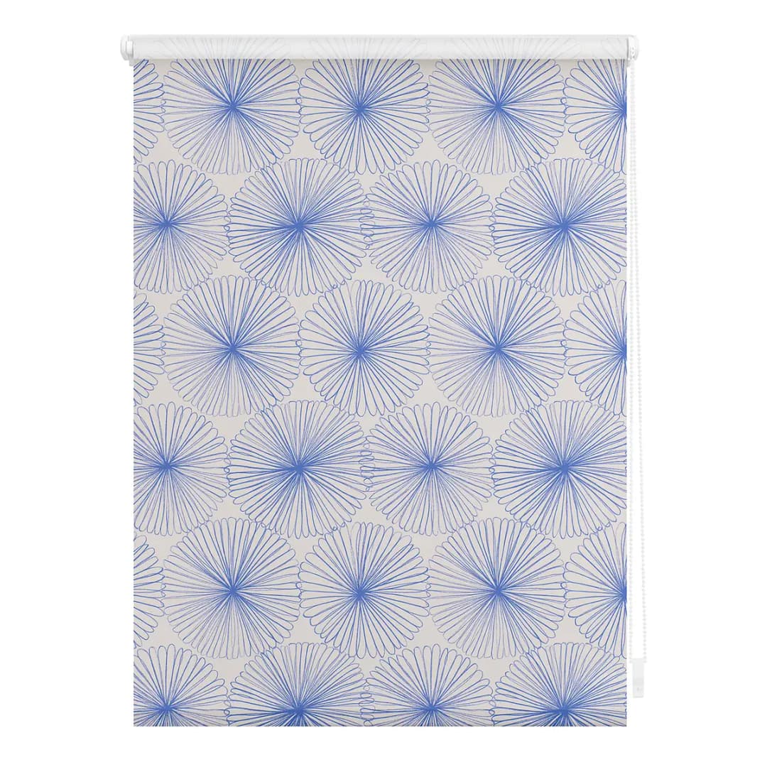 Klemmfix Verdunklungsrollo Flower Wheel | Blau