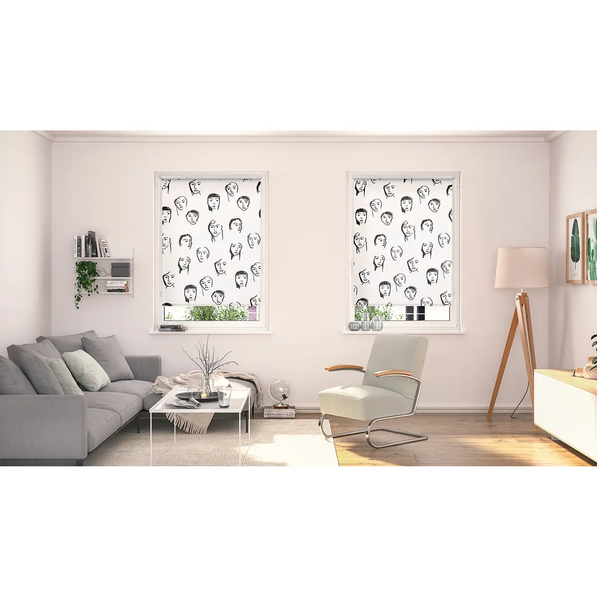 Klemmfix Verdunklungsrollo Faces | Beige