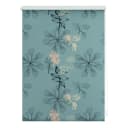 Klemmfix Verdunklungsrollo Aqua Floral | Blau