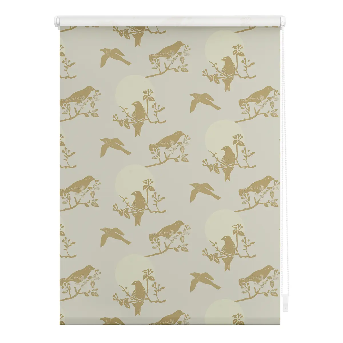 Klemmfix Verdunklungsrollo Moon Birds | Beige