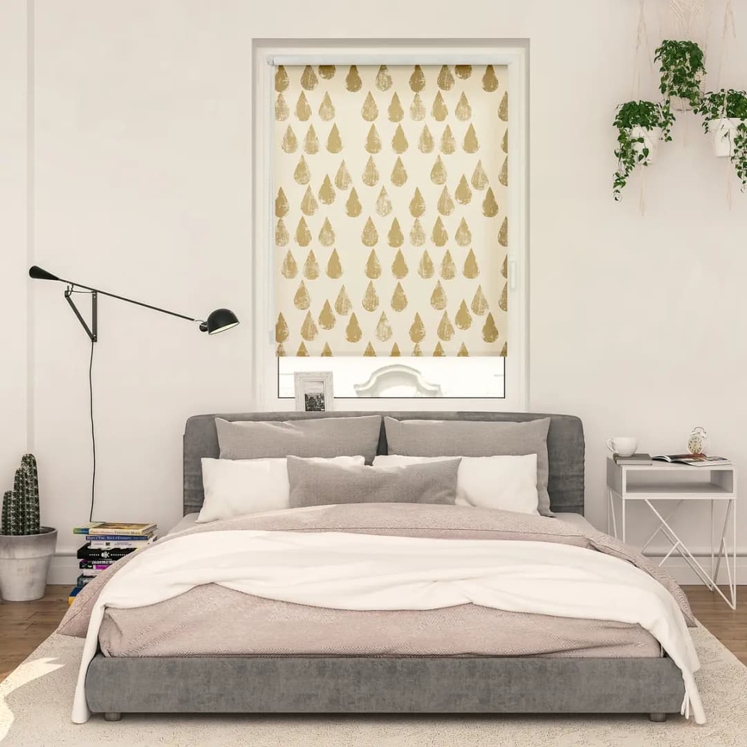 Klemmfix Verdunklungsrollo Golden Drops | Gold