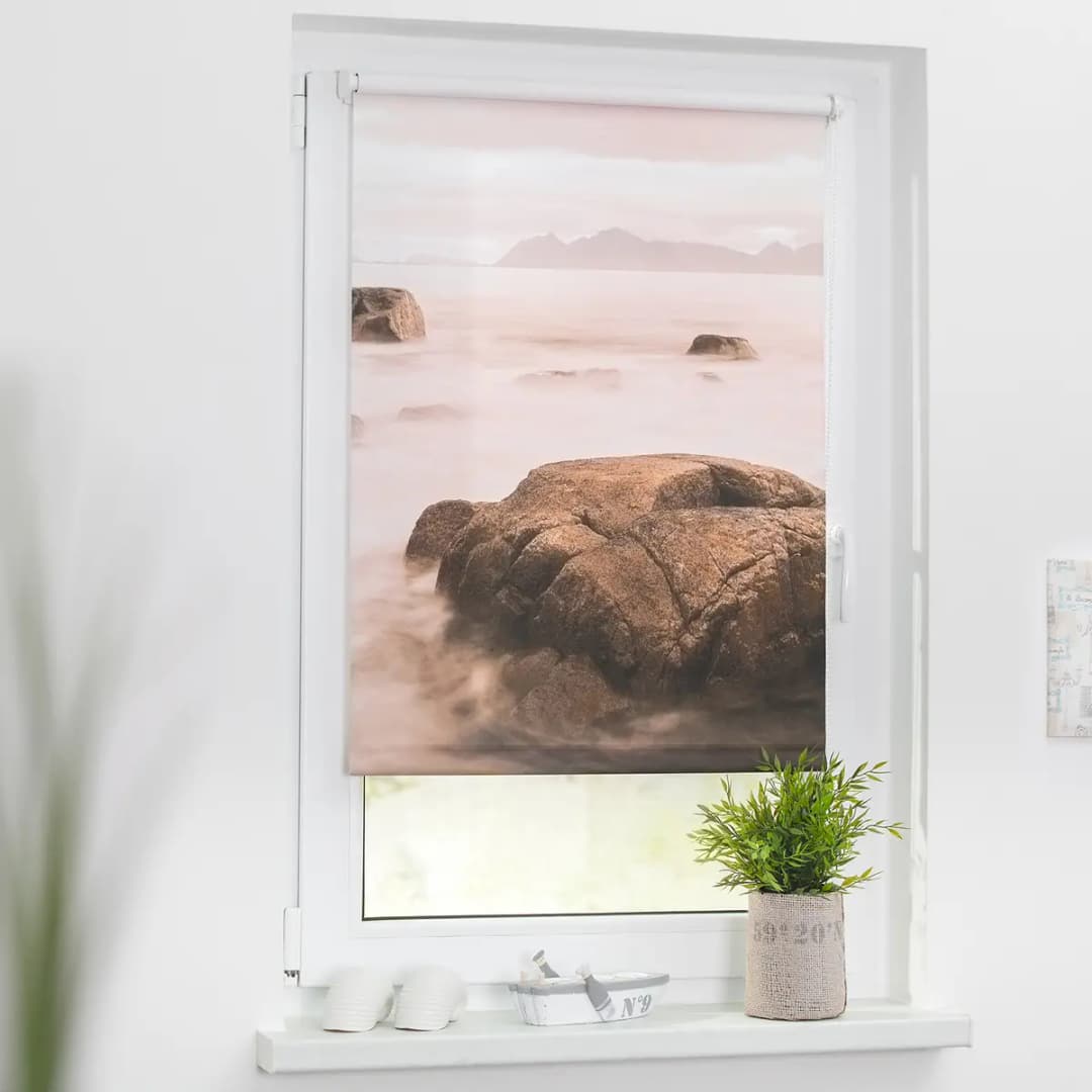 Klemmfix Verdunklungsrollo Stone | Beige