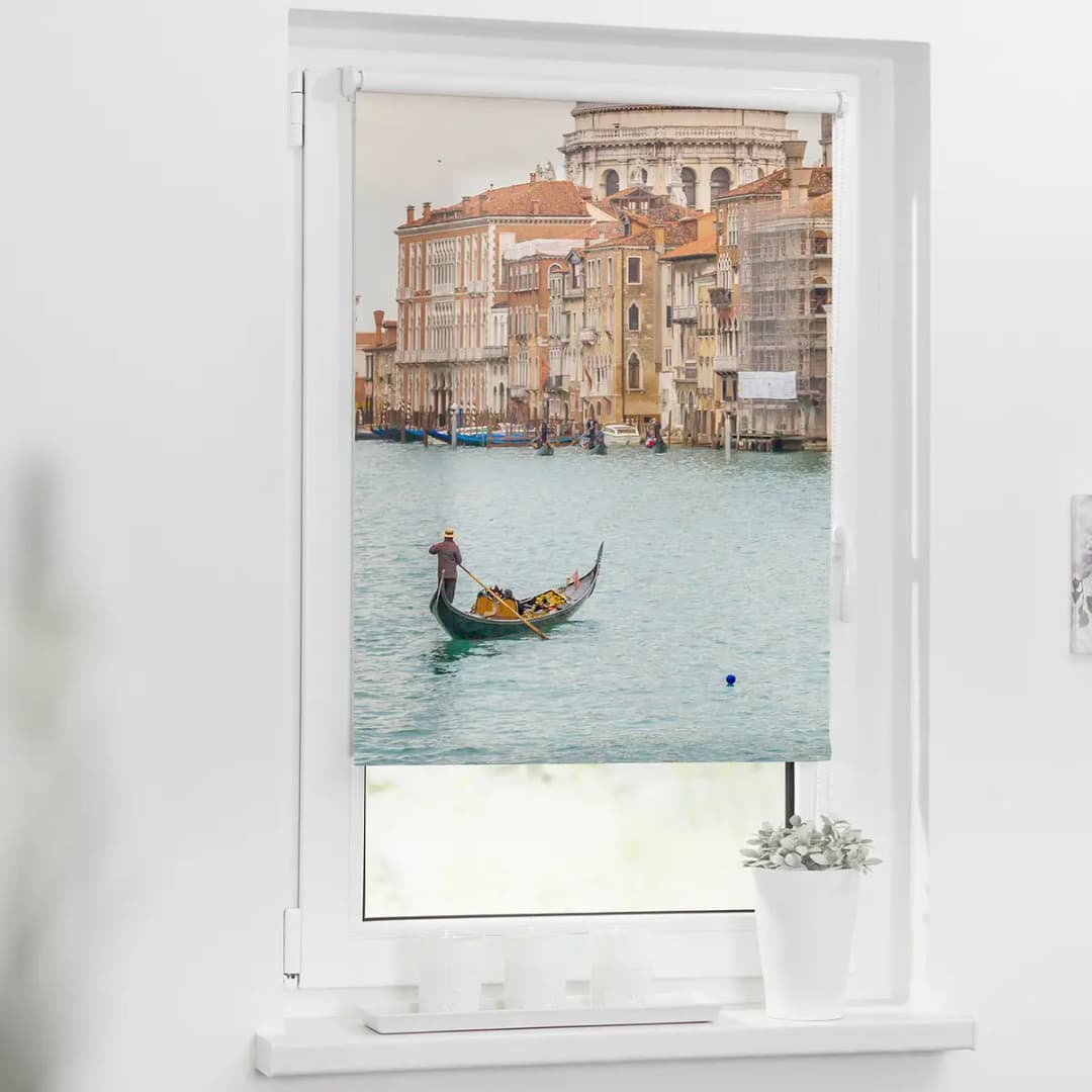 Verdunklungsrollo Venedig Canal Grande | Blau