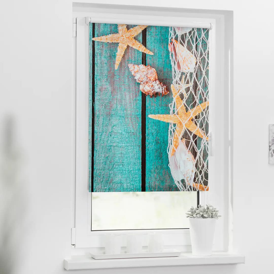 Klemmfix Rollo Bretter Beach | Blau