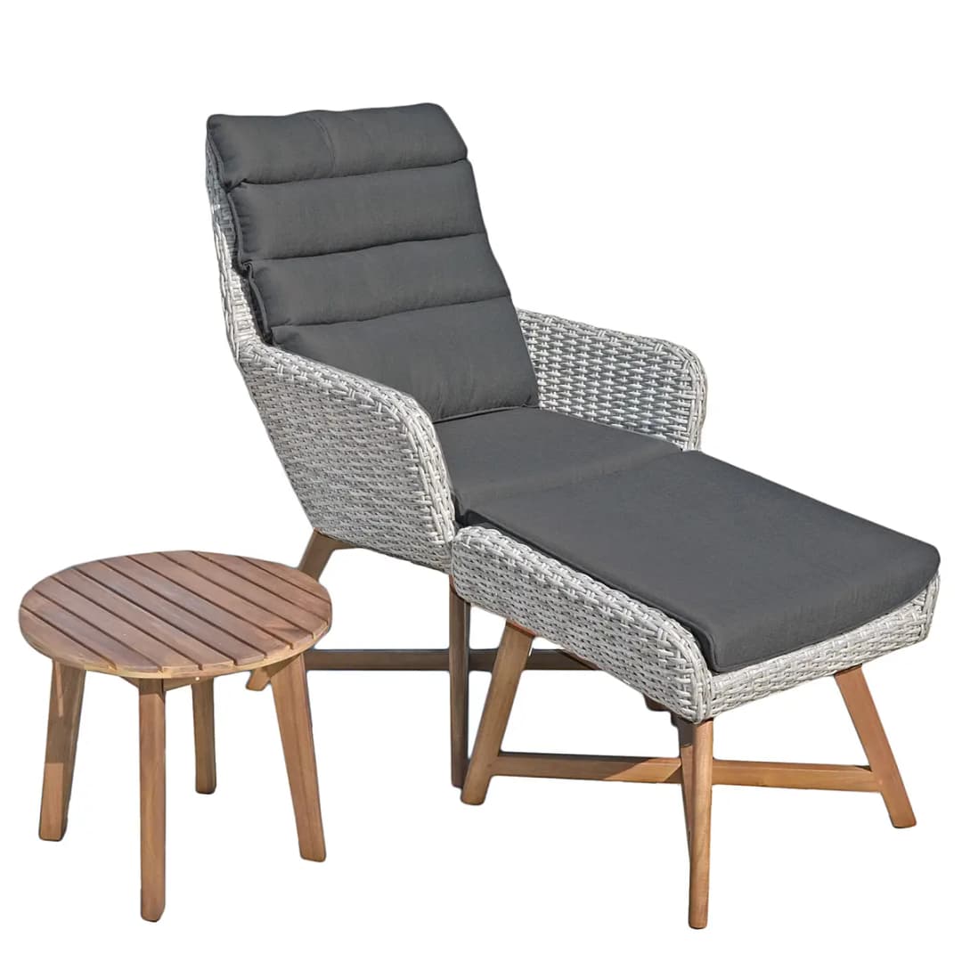 Lounger-Set Calvia 2-teilig Grau/Grau | Grau