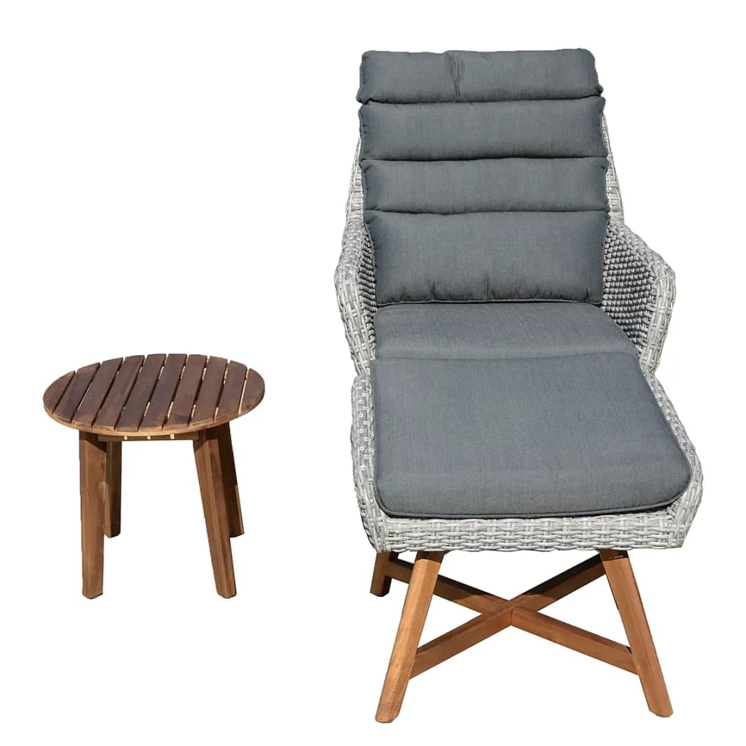 Lounger-Set Calvia 2-teilig Grau/Grau | Grau