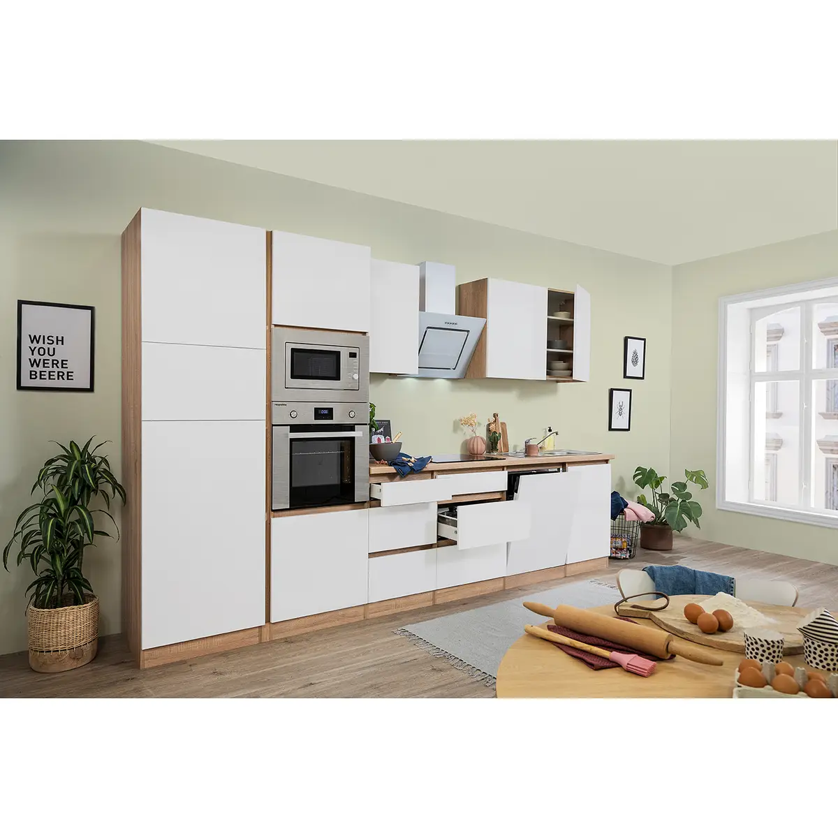 Küchenzeile Lorena II 345cm | Weiß