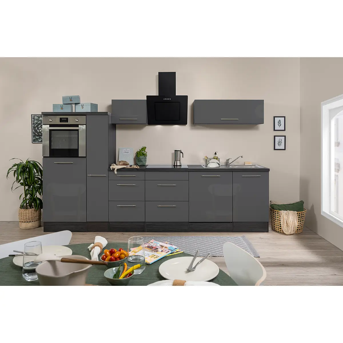 Küchenzeile Amanda IV 310cm | Grau