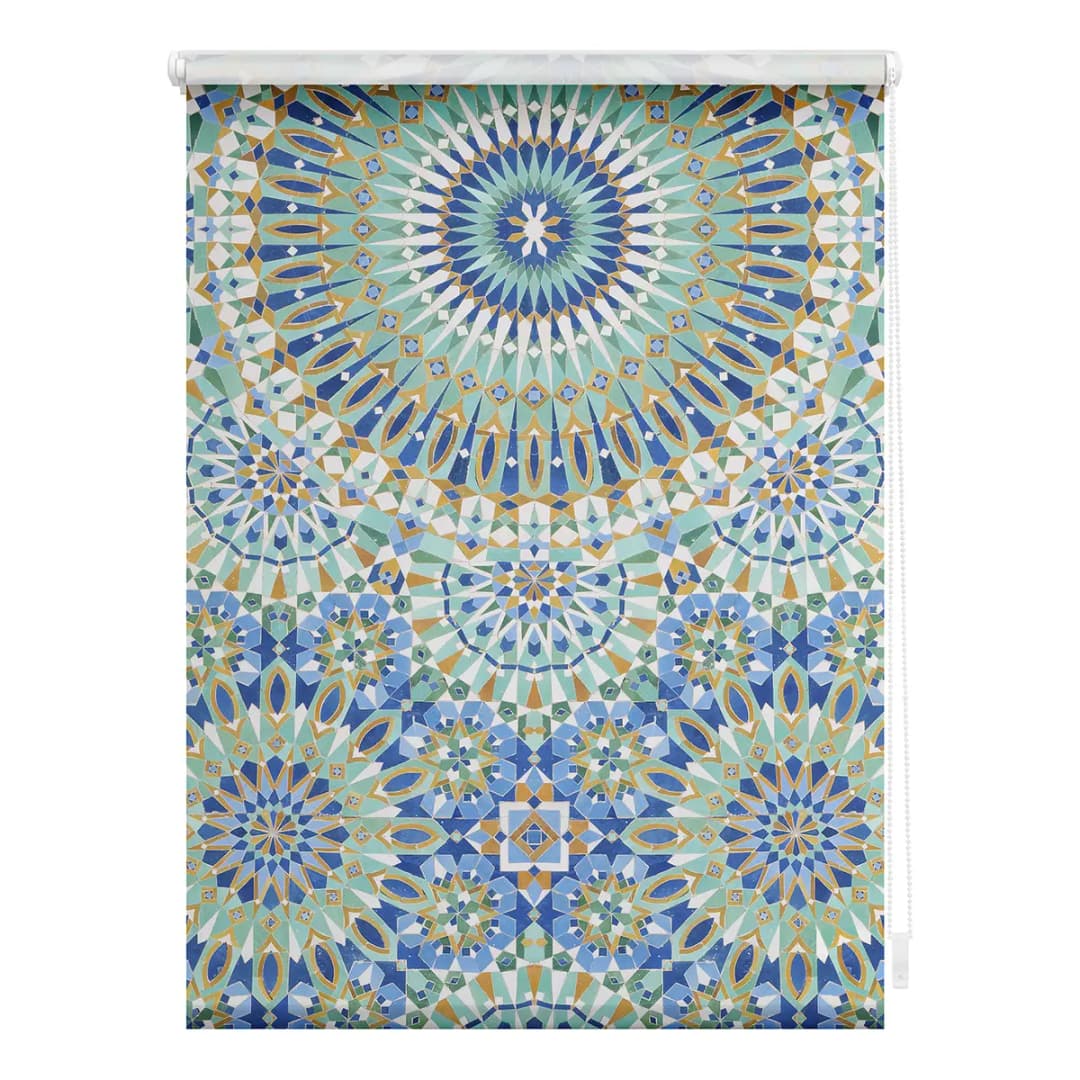 Klemmfix Rollo Orientalisches Muster | Blau