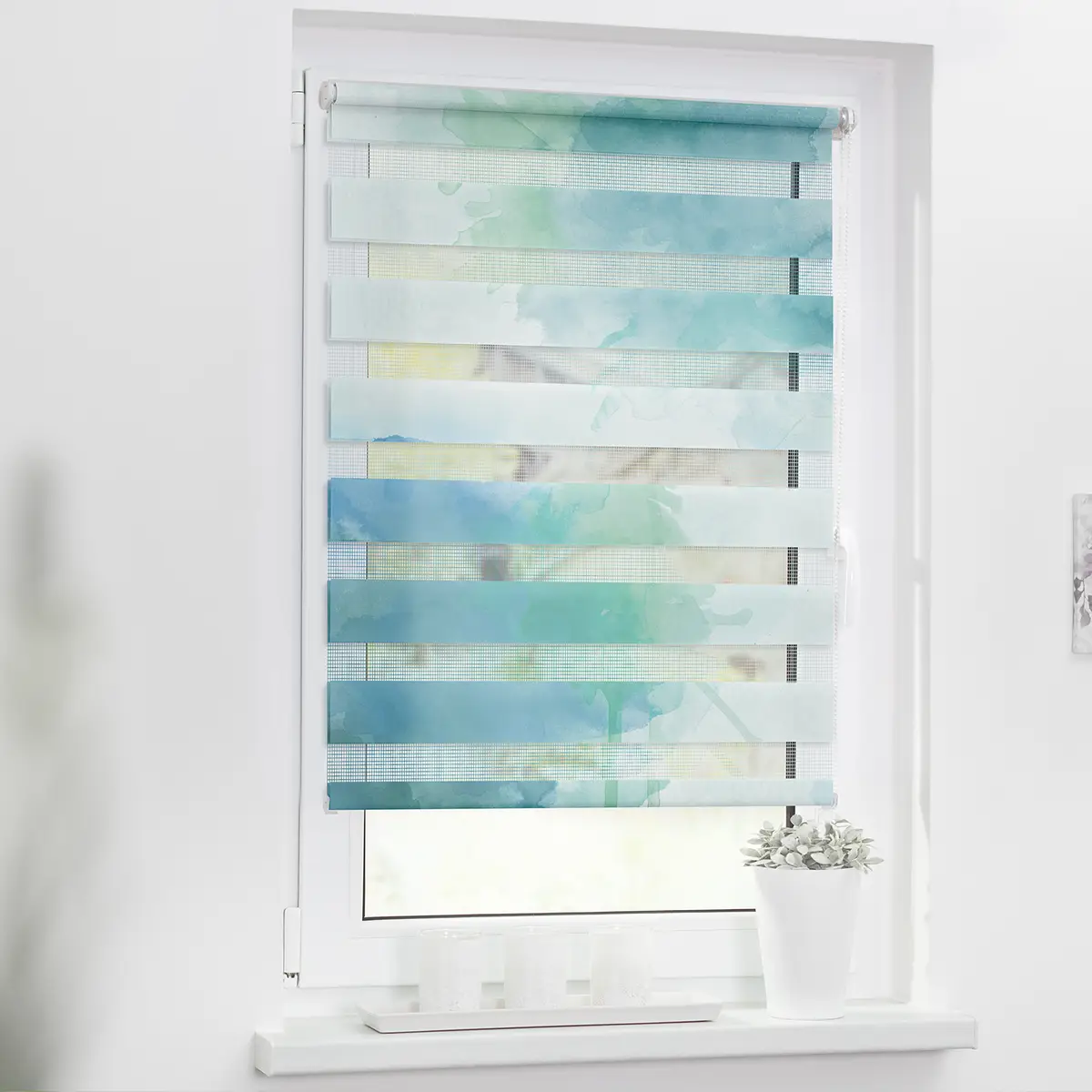 Klemmfix Duo Rollo Aquarell | Blau