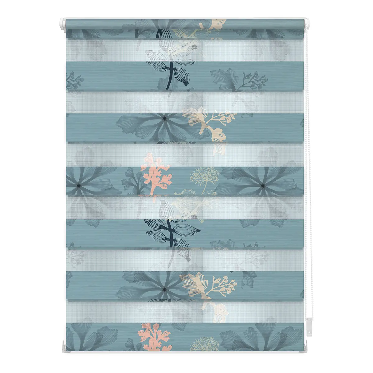 Klemmfix Duo Rollo Aqua Floral | Blau