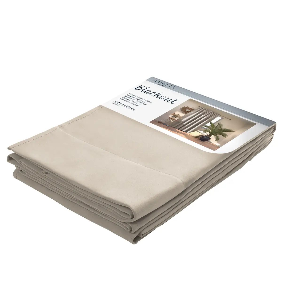 Vorhang mit Kräuselband Blackout | Beige