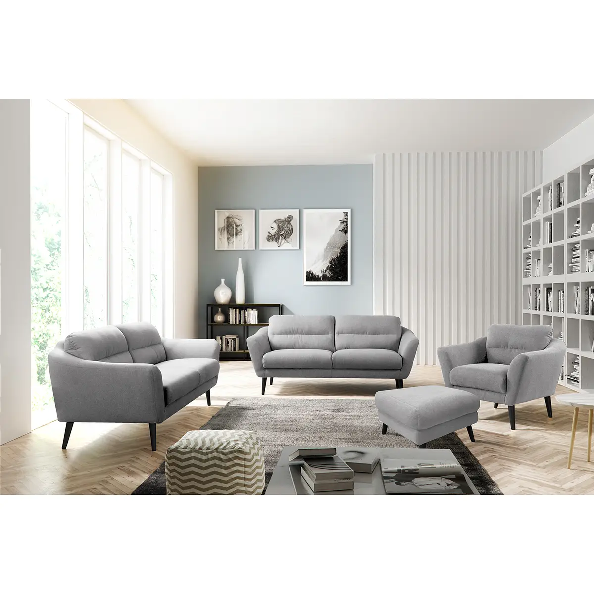 Polsterhocker Lucinda | Grau