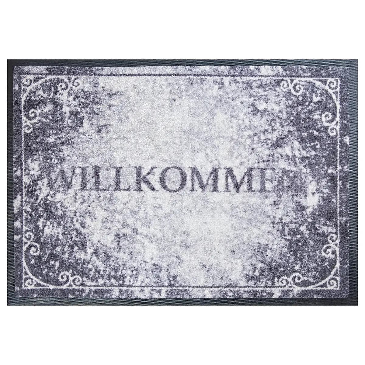 Fußmatte Willkommen | Schwarz