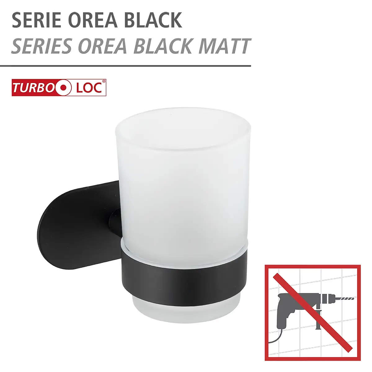 Zahnputzbecherhalter Uno Orea | Schwarz