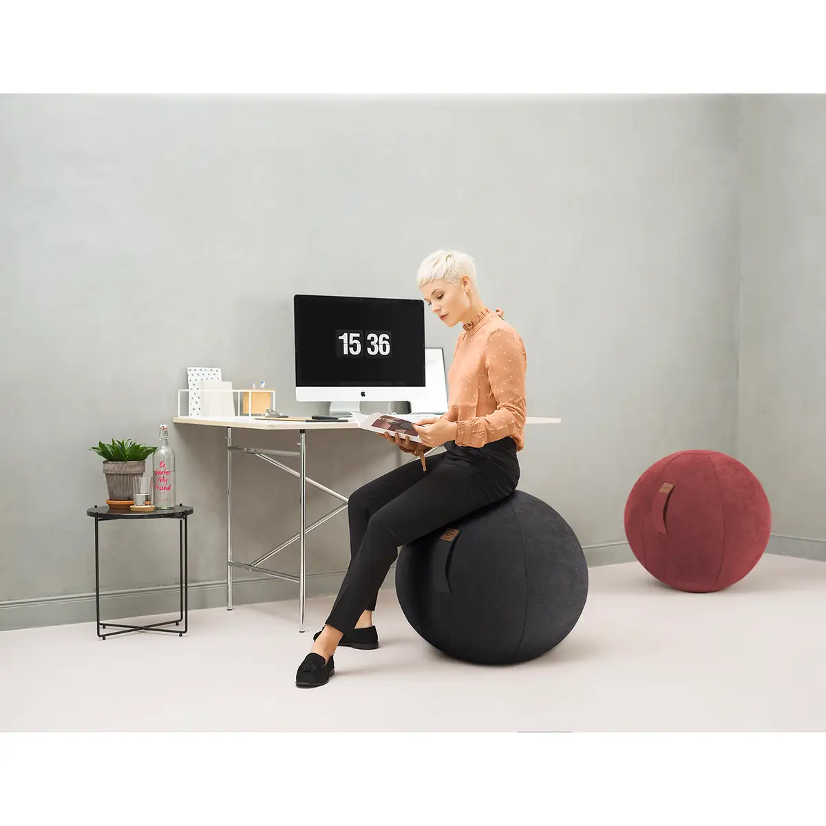 Sitzball Ø 65cm Schwarz/Schwarz | Schwarz
