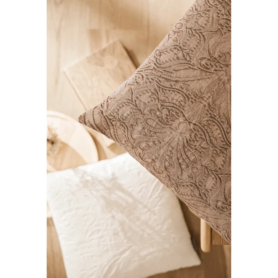 Kissenbezug Beige/Beige 50 x 50cm Baumwollstoff | Beige