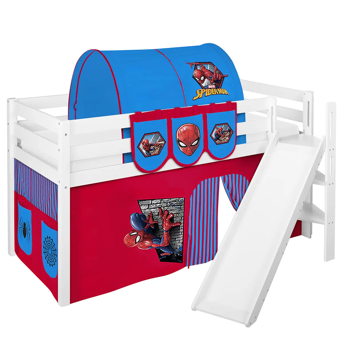 Hochbett Spiderman II 90 x 200cm Weiß | Weiß