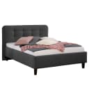 Polsterbett Ava 140 x 200cm Strukturstoff Grau/Anthrazit | Grau