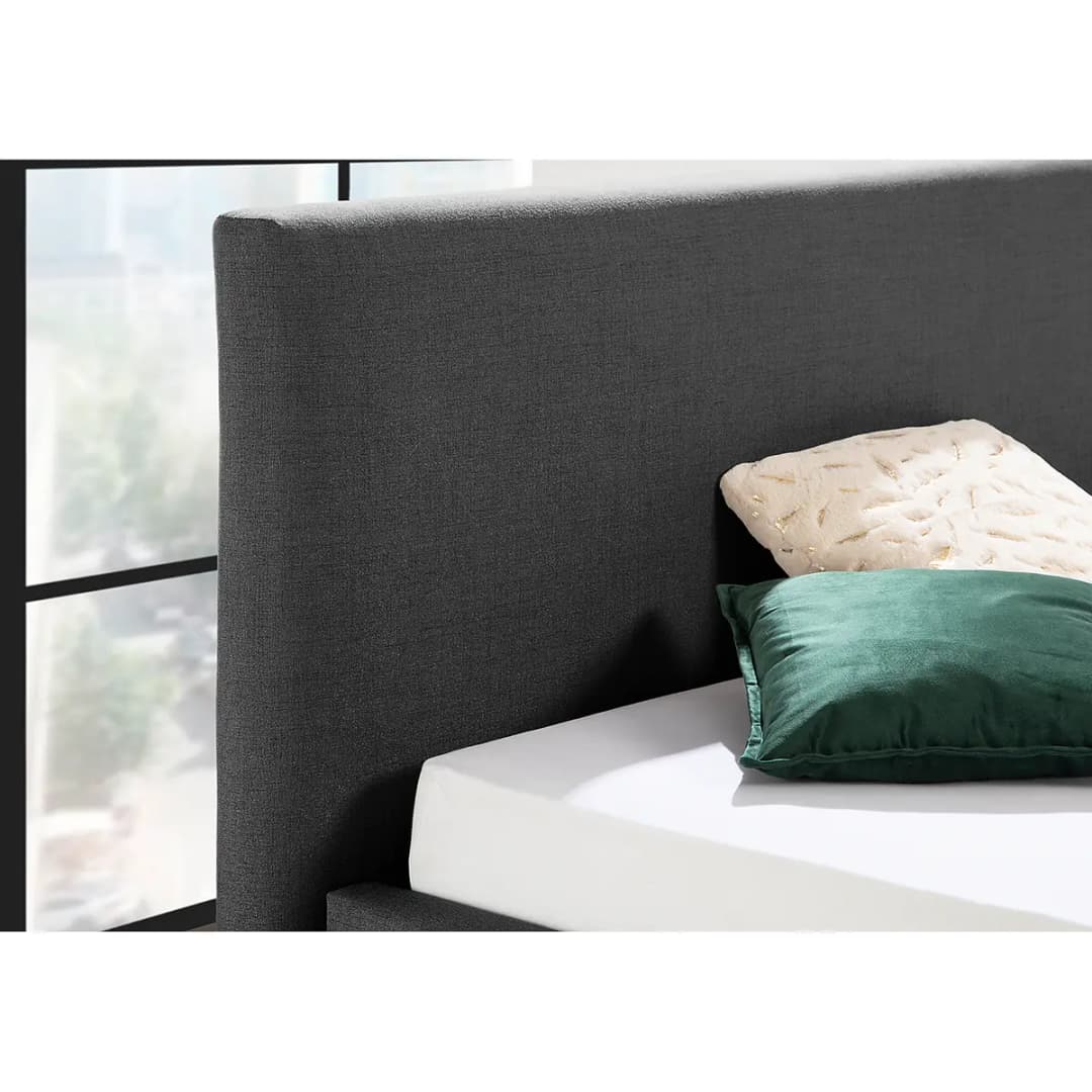 Polsterbett Milo 180 x 200cm Strukturstoff Grau/Anthrazit